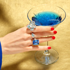 Aqua Peony Ring