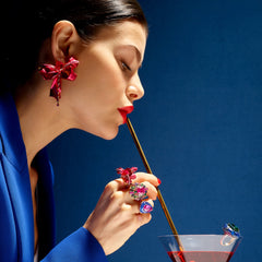 Ruby Cupid's Bow Earrings