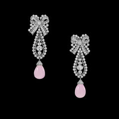 Lavender Dentelle Bow Earrings