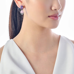 Lavender Pearl Berry Earrings