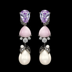 Lavender Pearl Berry Earrings