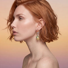 Lemon Drop Earrings. Lab-Grown Sapphire