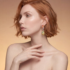Lemon Drop Earrings. Lab-Grown Sapphire