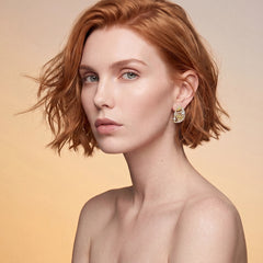 Lemon Slice Earrings. Lab-Grown Sapphire