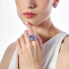 Lilac Cushion Wing Studs