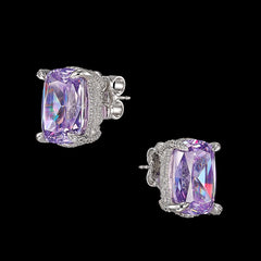 Lilac Cushion Wing Studs