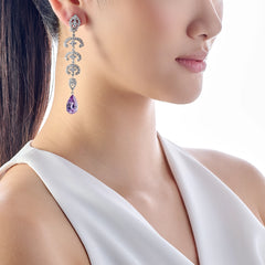Lilac Scallop Lace Earrings