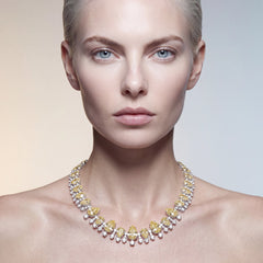 Canary Love & Tears Necklace. Lab-Grown Simulated Diamond