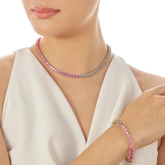 Magenta Eternity Heart Bracelet