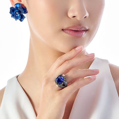 Midnight Camelia Earrings