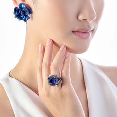 Midnight Camelia Earrings