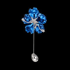 Midnight Opal Parrot Bloom Pin. Lab-Grown Opal