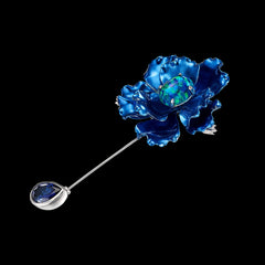 Midnight Opal Parrot Bloom Pin. Lab-Grown Opal