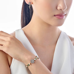Peridot Daisy Diamond Bracelet