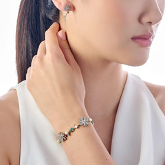 Peridot Daisy Diamond Bracelet
