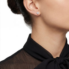 Mini Diamond Heart Studs. White Gold