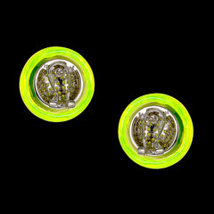 Neon Green Tinkerbell Earrings. Lab-Grown Simulated Diamond
