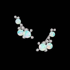 Opal Constellation Ear Cuffs. Lab-Grown Opal