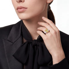 Orchid Canary Ring. Lab-Grown Simulated Diamond