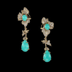 Orchid Turquoise Earrings. Lab-Grown Turquoise