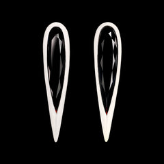 Origami Black Diamond Glimmer Earrings. Lab-Grown Simulated Diamond