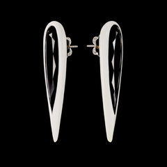 Origami Black Diamond Glimmer Earrings. Lab-Grown Simulated Diamond