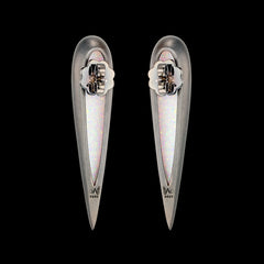 Origami Opal Glimmer Earrings. Lab-Grown Opal