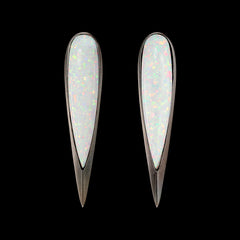 Origami Opal Glimmer Earrings. Lab-Grown Opal