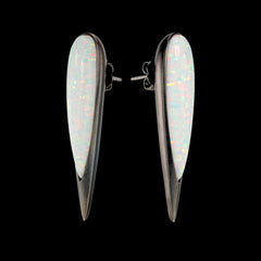 Origami Opal Glimmer Earrings. Lab-Grown Opal