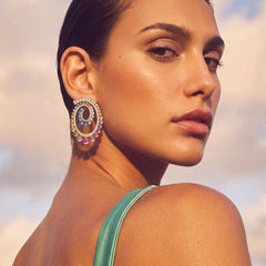 Petite Fruit Punch Vortex Earrings. Lab-Grown Simulated Diamond