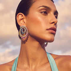 Petite Fruit Punch Vortex Earrings. Lab-Grown Simulated Diamond