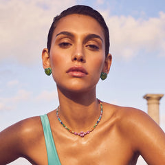 Rainbow Spectra Necklace. Lab-Grown Sapphire