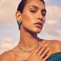 Rainbow Spectra Necklace. Lab-Grown Sapphire