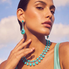 Turquoise Elixir Earrings. Lab-Grown Paraiba Tourmaline