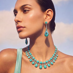 Turquoise Elixir Earrings. Lab-Grown Paraiba Tourmaline