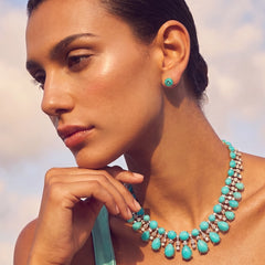 Turquoise Elixir Earrings. Lab-Grown Paraiba Tourmaline
