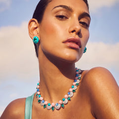 Paraiba Rose Ariel Necklace. Lab-Grown Paraiba Tourmaline