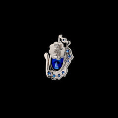 Paint Splash Earrings. Blue. Lab-Grown Sapphire