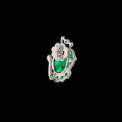 Paint Splash Earrings. Green. Lab-Grown Emerald