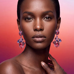 Violet Opal Nereides Earrings. Lab-Grown Garnet