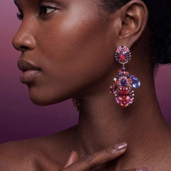Violet Opal Nereides Earrings. Lab-Grown Garnet