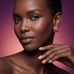 Violet Opal Nereides Earrings. Lab-Grown Garnet