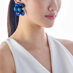 Paraiba Blue Poppy Earrings