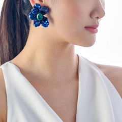 Paraiba Blue Poppy Earrings