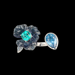 Paraiba Blueberry Petunia Ring