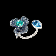 Paraiba Blueberry Petunia Ring