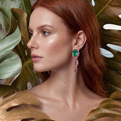 Paraiba Fin Earrings. Lab-Grown Paraiba Tourmaline