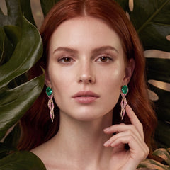 Paraiba Fin Earrings. Lab-Grown Paraiba Tourmaline
