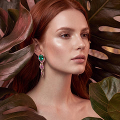 Paraiba Fin Earrings. Lab-Grown Paraiba Tourmaline