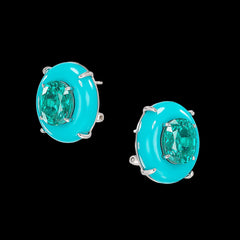 Paraiba Turquoise Pebble Earrings